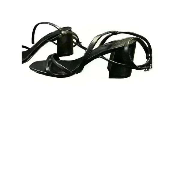 Nordstrom Rack Women's Size 11 Black Strappy Block Heels 3" Strappy Sandal - Picture 3 of 8